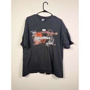 Vintage Shinedown T-Shirt Mens XL Y2K 2005 Gun Dad Rock Band Tee Grunge